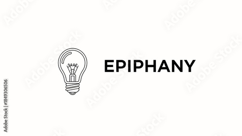Epiphany Logo Design with Lightbulb Icon for Idea and Innovation.