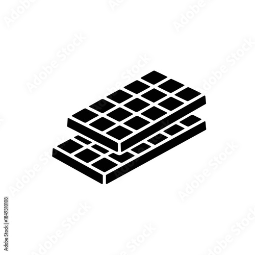Isometric Illustration of Two Chocolate Bars Stacked on Top of Each Other