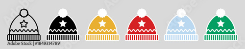 Winter hat icon. Vector in simple flat style. Linear style pictogram.