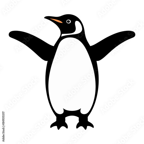 Penguin with Wings Out