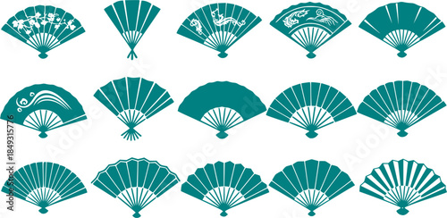 Hand fan icon vector set. Fan illustration sign collection. Hot symbol or logo.
