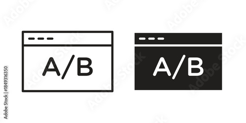 A B test icons. Line Illustration Vector Template. Clipart concept illustration