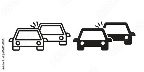 Accident icons. Line Illustration Vector Template. Clipart concept illustration