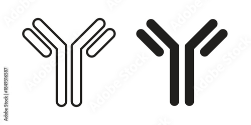 Antibody icons. Line Illustration Vector Template. Clipart concept illustration