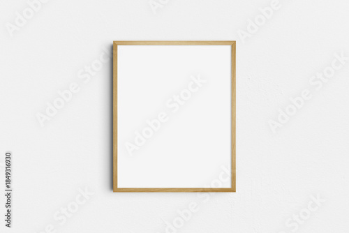 Frame mockup 4:5, 8x10. Single oak wood frame mockup. Clean, modern, minimalist, bright. Portrait. Vertical.