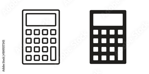 Calculator icons. Line Illustration Vector Template. Clipart concept illustration