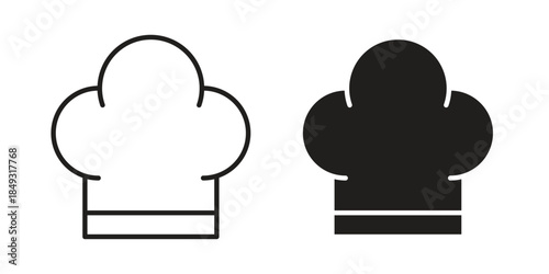 Chef hat icons. Line Illustration Vector Template. Clipart concept illustration