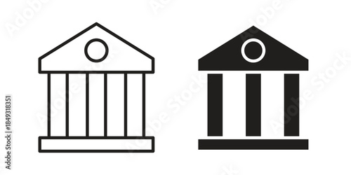 Court icons. Line Illustration Vector Template. Clipart concept illustration