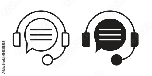 Customer service icons. Line Illustration Vector Template. Clipart concept illustration