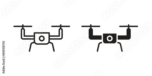 Drone icons. Line Illustration Vector Template. Clipart concept illustration