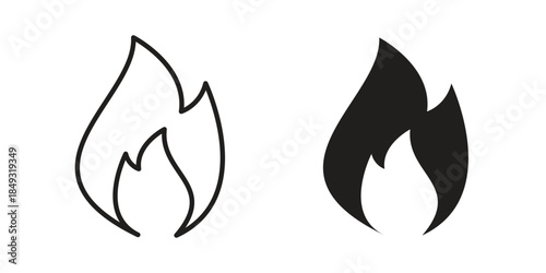 Fire icons. Line Illustration Vector Template. Clipart concept illustration
