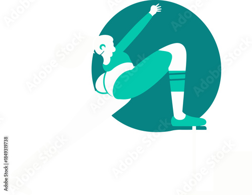 Fitness activity illustration, overcoming obstacle concept vector