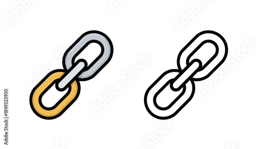 chain links with yellow and gray colors