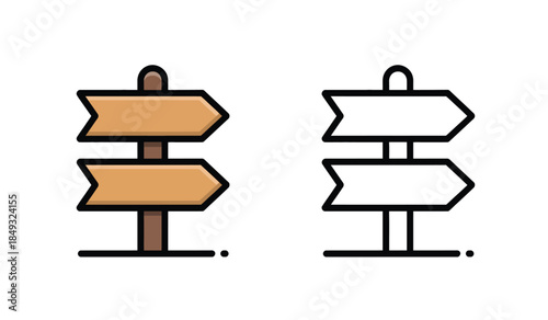 directional signs on poles with arrows