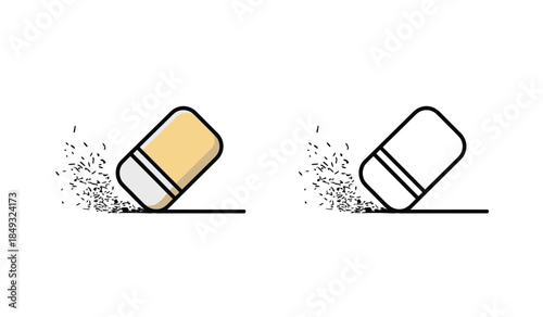 Eraser illustration showing it erasing marks on a surface