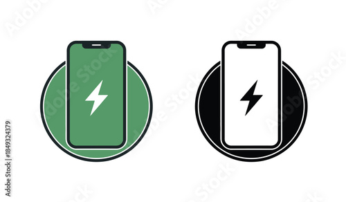 Wireless Charging Icons Set