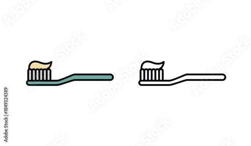 Toothbrushes with toothpaste on white background