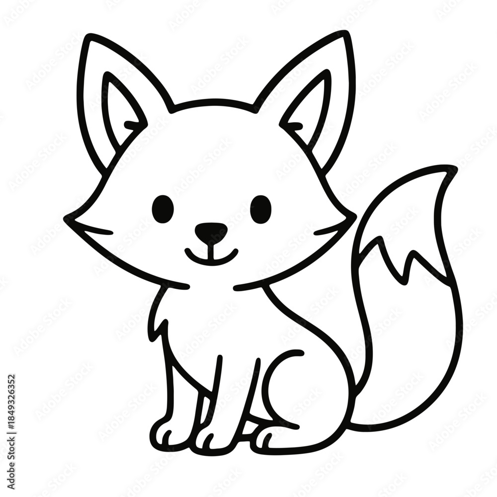 Fototapeta premium Cute cartoon fox vector illustration for pet and animal design