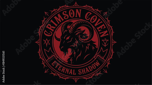Crimson Coven Eternal Shadow Dark Goat Head Emblem.