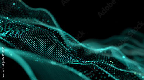 “Abstract Futuristic Data and Network Visualization”