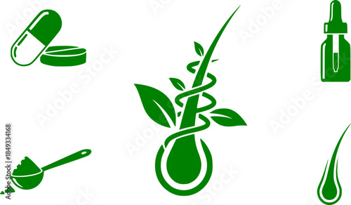 hair supplement icon sign vector
