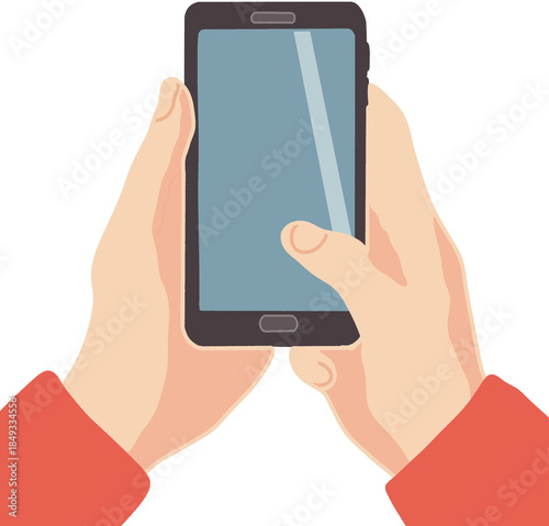 Detailed View of Human Hands Using a Smartphone for Texting, Browsing, and Interacting with Social Media Apps