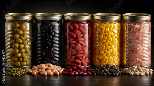 Assorted Canned Goods Beans, Corn, Soup, and Tuna