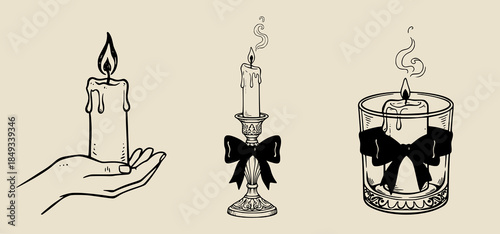 Minimal Candle Icon Vector Illustration