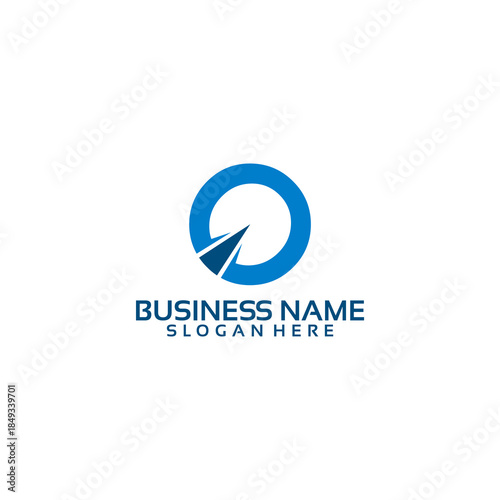 Modern Blue Circular Logo with Arrow for Business Growth.