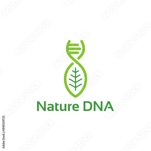 Nature DNA logo with green leaf and DNA helix.