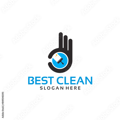 Best Clean Logo Design with Hand and Brush Icon.