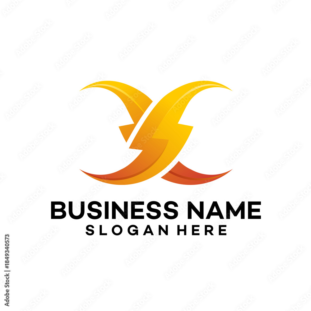 Fototapeta premium 3d X initial power logo vector illustration