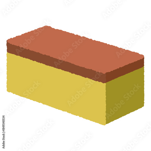 手書き風の単品アイコンイラスト　食べ物　カステラ