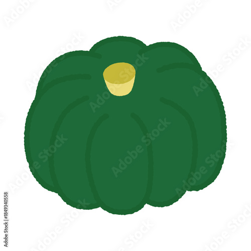 手書き風の単品アイコンイラスト　野菜　かぼちゃ