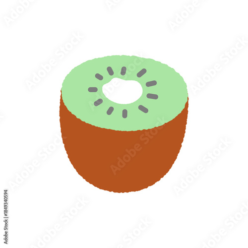 手書き風の単品アイコンイラスト　果物　キウイ