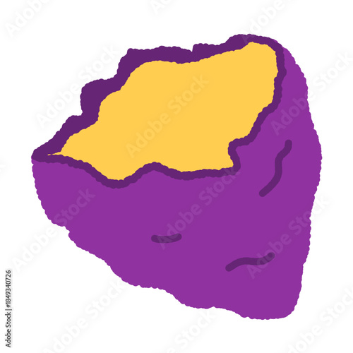 手書き風の単品アイコンイラスト　野菜　さつまいも　カット
