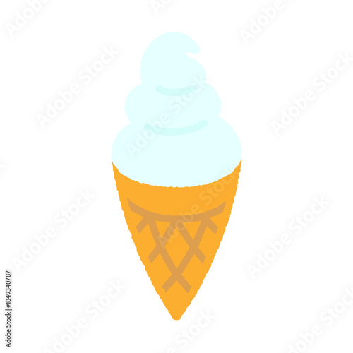 手書き風の単品アイコンイラスト　食べ物　ソフトクリーム