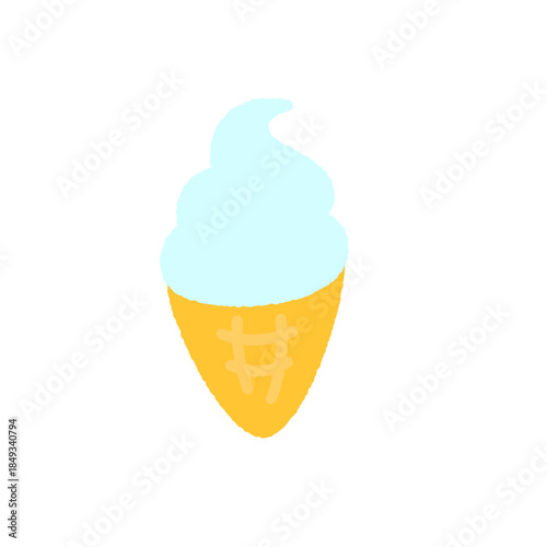 手書き風の単品アイコンイラスト　食べ物　ソフトクリーム