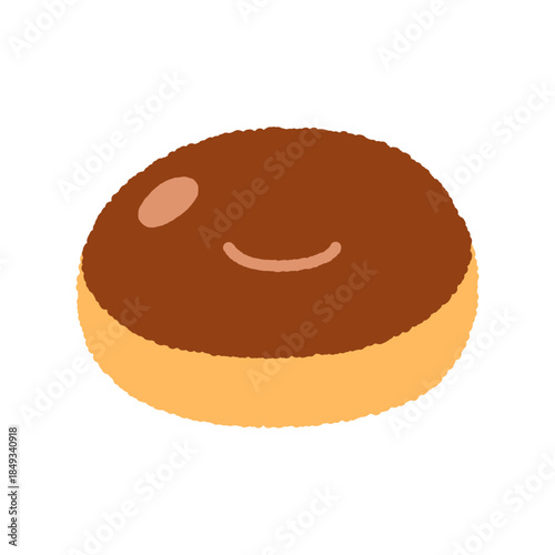 手書き風の単品アイコンイラスト　食べ物　ドーナツ