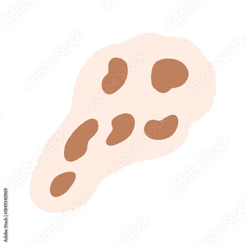 手書き風の単品アイコンイラスト　食べ物　ナン