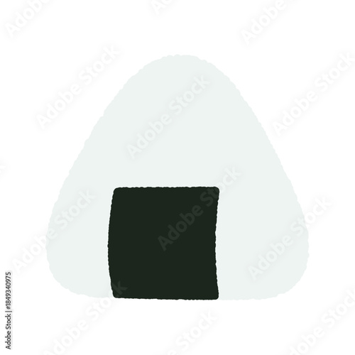 手書き風の単品アイコンイラスト　食べ物　おにぎり