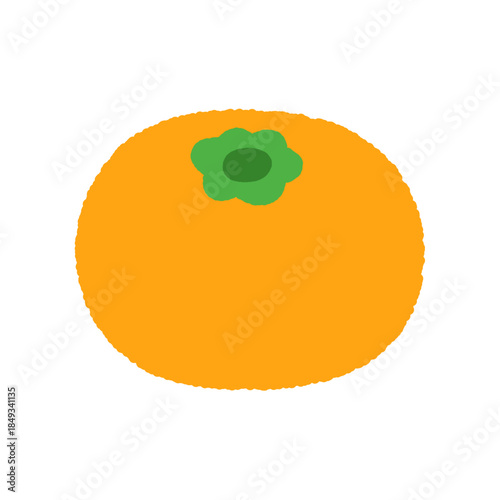 手書き風の単品アイコンイラスト　果物　みかん