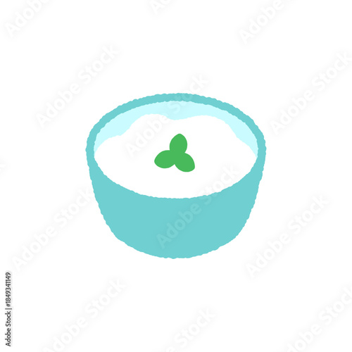 手書き風の単品アイコンイラスト　食べ物　ヨーグルト