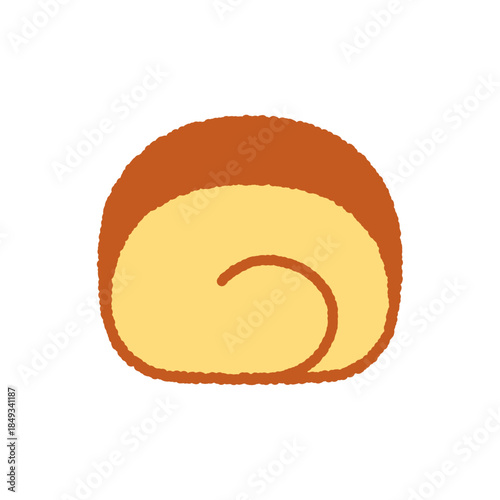 手書き風のアイコン　ロールケーキ