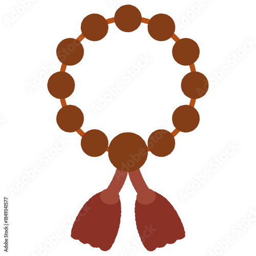 手書き風のシンプルアイコンイラスト　念珠