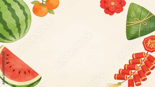 Festive food and decorations