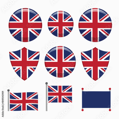 Collection of United Kingdom Flags and Symbols.