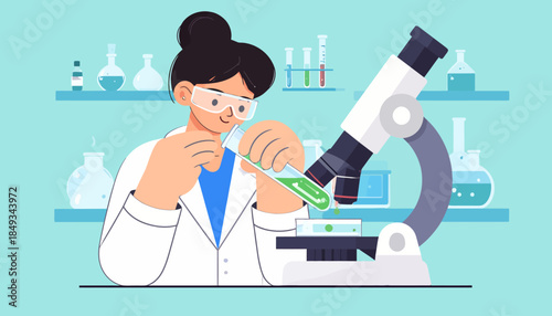 Scientist Analyzing Sample Under Microscope