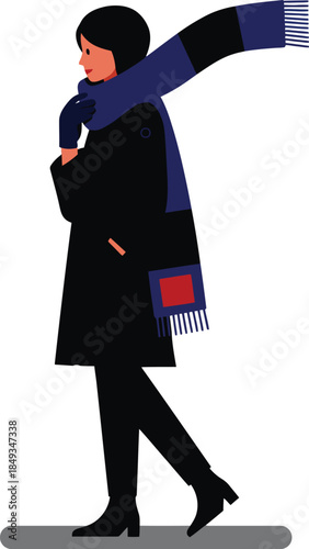 Woman walking with scarf highlighting air quality awareness
