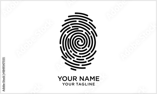 Biometric Fingerprint Identity Security Icon Logo Vector Design Template logotype icon vector finger.